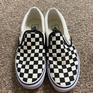 Black and Cream checkered Vans Unisex